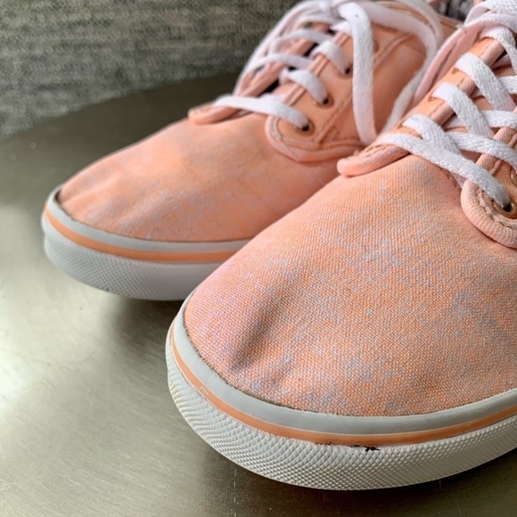 VANS Canvas Lace Up Sneakers skate Shoes hipster Women’s 7 pastel peach coral - Picture 4 of 8